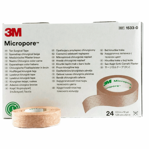 3M Micropore Hipoallerjenik Flaster 1,25 cm x 9,1 m | 24’lü Paket