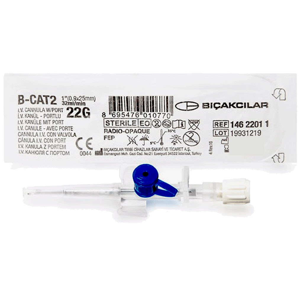 Bıçakçılar IV Kanül 22G Mavi | Steril İntravenöz Kanül