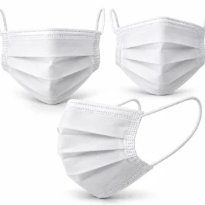 Beyaz Cerrahi Maske – 3 Katlı, Telli, Lastikli, Tek Kullanımlık
