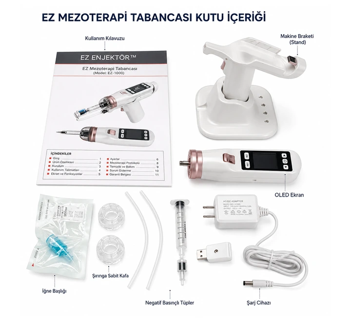 EZ Mezoterapi Tabancası EZ-1000 – Dijital Ekranlı Otomatik Enjektör Cihazı - Görsel 3
