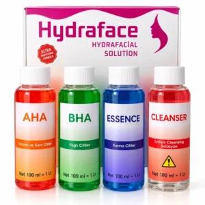 Hydraface Hydrafacial Konsantre Cilt Bakım Solüsyon Seti – AHA, BHA, Essence ve Cleanser 4 × 100 ml