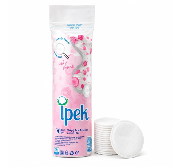 İpek Disk Makyaj Temizleme Pamuğu 70’li Paket