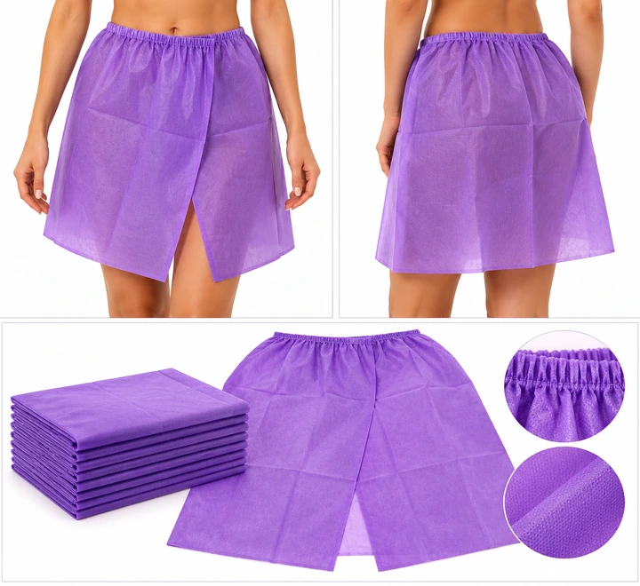 Tek Kullanımlık Kadın Doğum Muayene Eteği – Mor | 50'li ve 100'lü Paket
