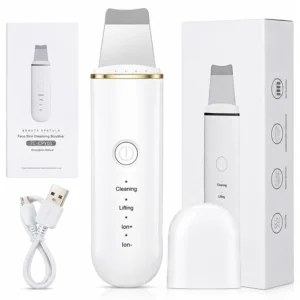 Ultrasonik Skin Scrubber Cilt Temizleme Cihazı – 4 Fonksiyonlu USB Şarjlı Yüz Temizleme Spatulası